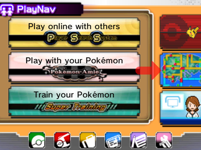 Selecting the AreaNav feature in the PokéNav Plus / Pokémon ORAS