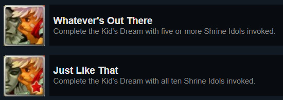The two achievements related to the Kid’s Dream / Bastion