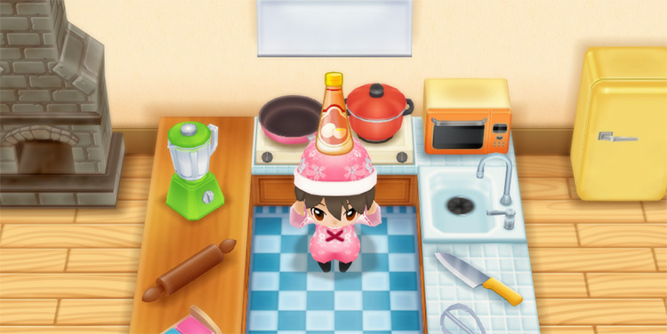The farmer makes X Mayonnaise in the kitchen. / Story of Seasons: Friends of Mineral Town