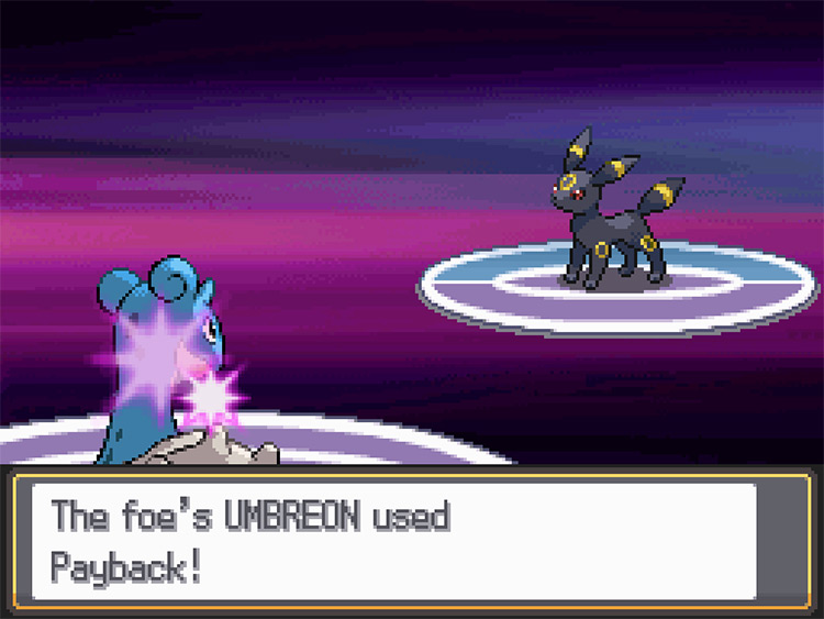 Karen’s Umbreon using Payback / Pokémon HeartGold