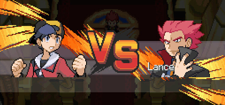 Lance Battle Vignette in the Elite Four Champion battle (Pokémon HeartGold)