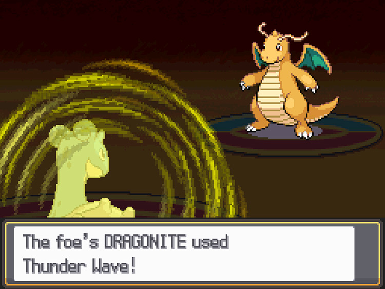 Lance’s Dragonite using Thunder Wave / Pokémon HG/SS