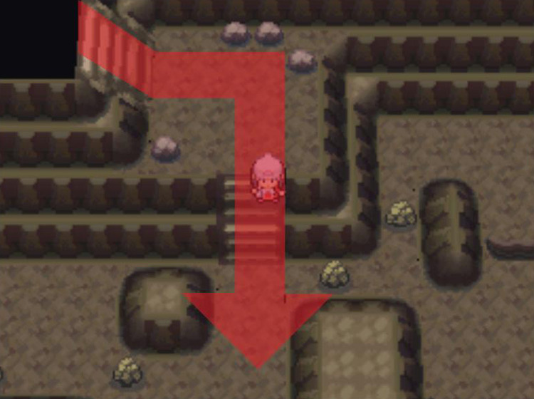 Traveling south in a straight line. / Pokémon Platinum
