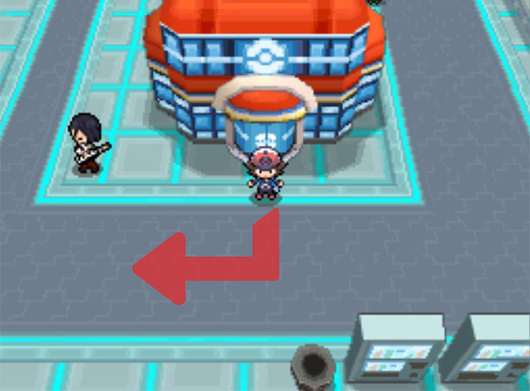 Starting at the Opelucid City Pokémon Center, head west. / Pokémon Black and White