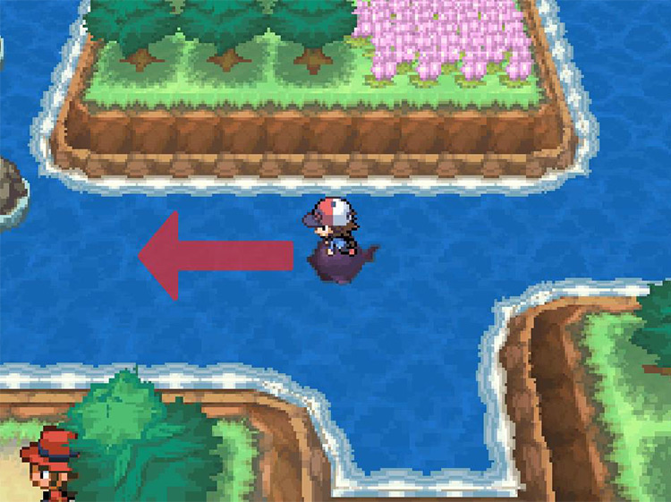 Continue west across the water. / Pokémon Black and White