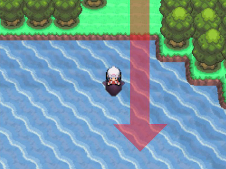 Using Surf on Lake Valor / Pokémon Platinum