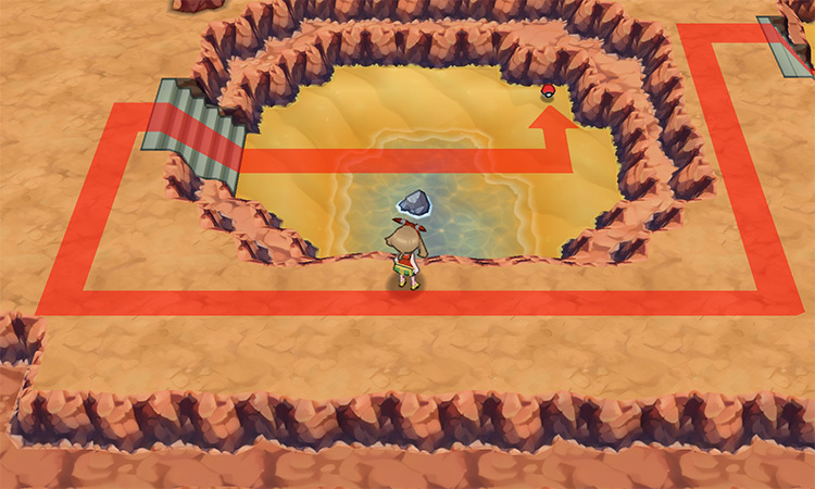 The Red Shard’s exact location on Route 124 / Pokémon Omega Ruby and Alpha Sapphire