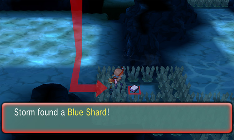The Blue Shard’s exact location on Route 129 / Pokémon Omega Ruby and Alpha Sapphire