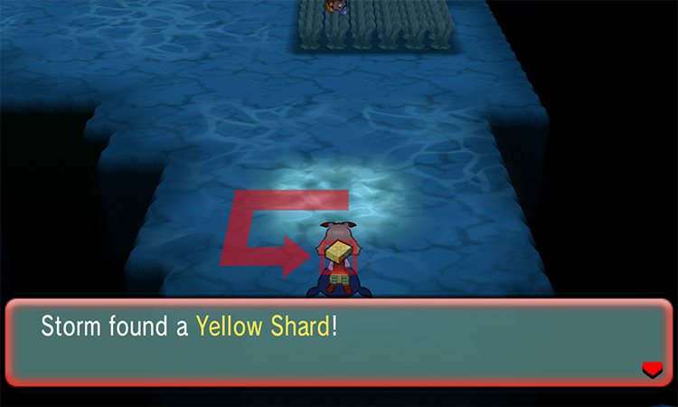 The Yellow Shard’s exact location on Route 107 / Pokémon Omega Ruby and Alpha Sapphire