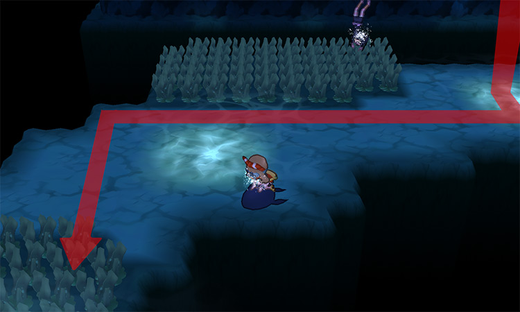 Going past the first diving spot underwater / Pokémon Omega Ruby and Alpha Sapphire