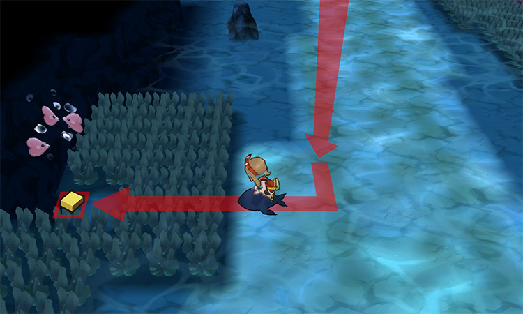 The Yellow Shard’s exact location on Route 126 / Pokémon Omega Ruby and Alpha Sapphire