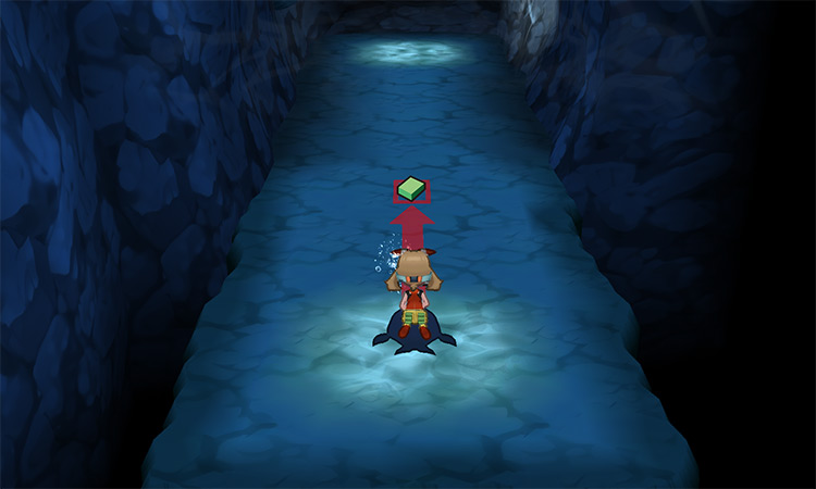 The Green Shard’s exact location on Route 124 / Pokémon Omega Ruby and Alpha Sapphire