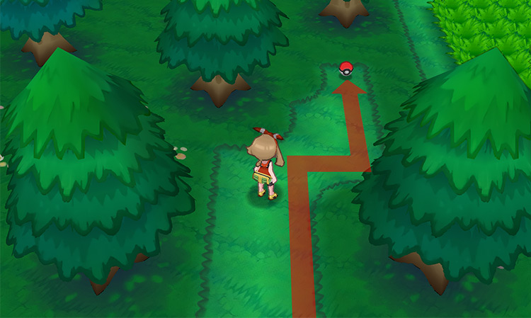 The Green Shard’s exact location on this Mirage Forest / Pokémon Omega Ruby and Alpha Sapphire