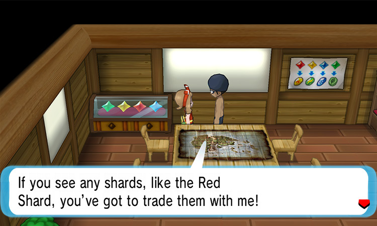 Exchanging shards with the Treasure Hunter / Pokémon Omega Ruby and Alpha Sapphire