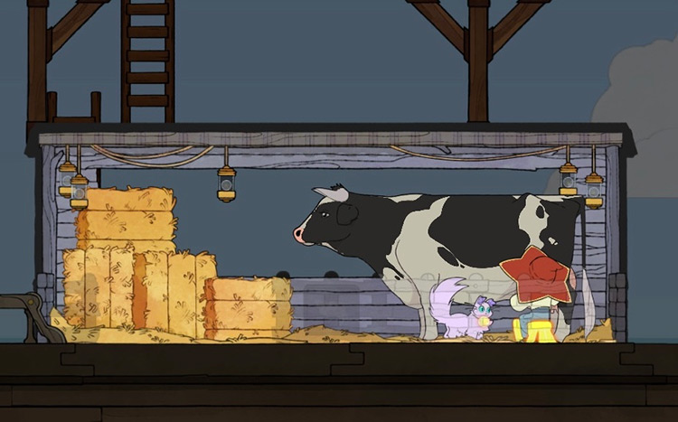 Milking the cow gives you a guaranteed 3 Milks every time. / Spiritfarer