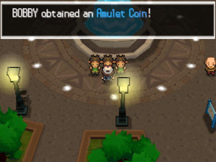Getting the Amulet Coin from the Dancer in Castelia City. / Pokémon Black and White