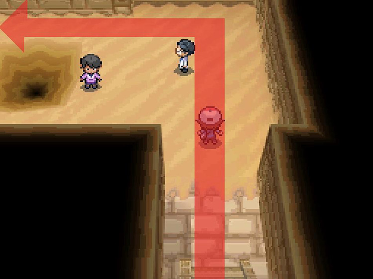 Head west past the first sand trap. / Pokémon Black and White