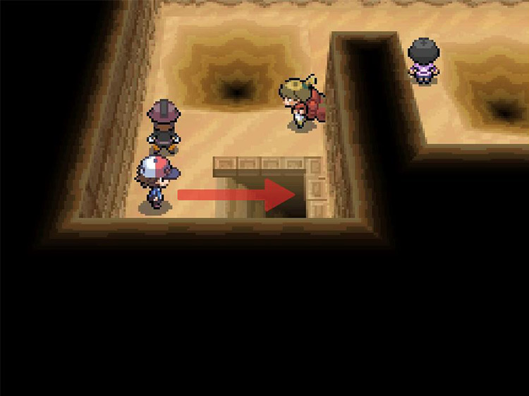 Take the stairs down to the lower floor. / Pokémon Black and White