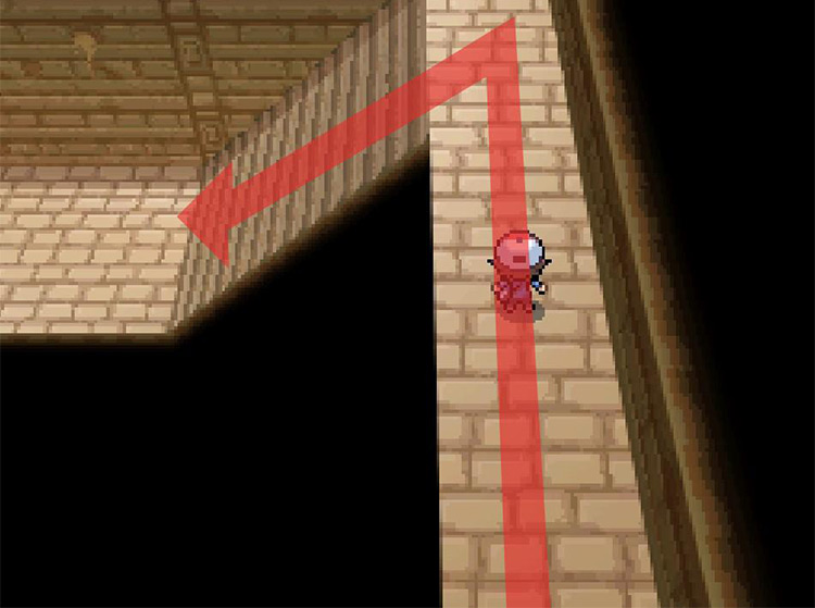 Climb down the stairs to the left of the path. / Pokémon Black and White