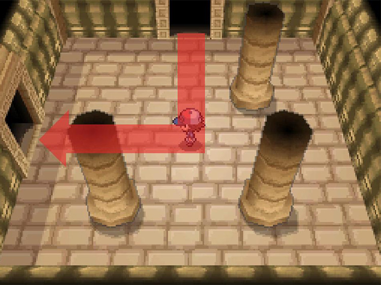 Enter through the western door in the next room. / Pokémon Black and White