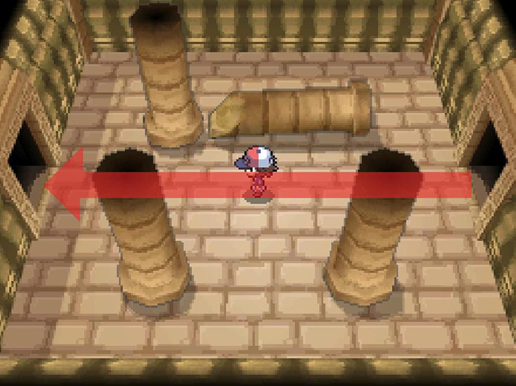 Head through the door on the western wall. / Pokémon Black and White