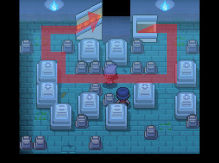 Cutting through the Lost Tower’s second floor / Pokémon Platinum