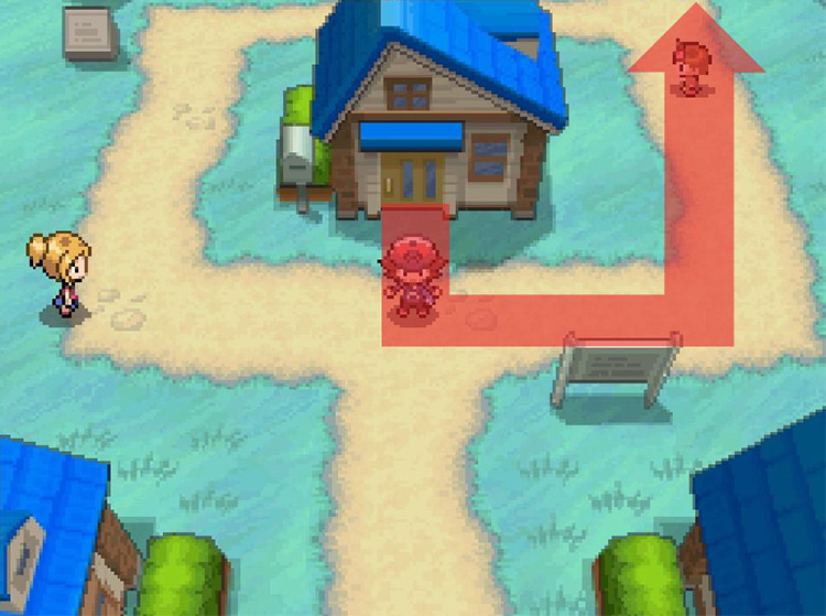 Head north from your home in Nuvema Town. / Pokémon Black and White