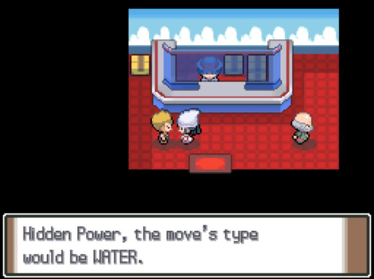Discovering the selected Pokémon’s Hidden Move type. / Pokémon Platinum