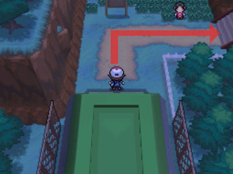 Head east up the stairs. / Pokémon Black and White