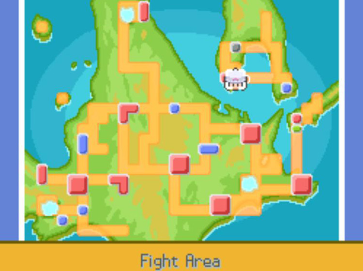 The location of Choice Bands on the Town Map / Pokémon Platinum