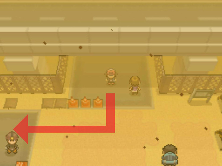 Keep south until reaching the other side of the overpass, then turn west onto the road. / Pokémon Black and White