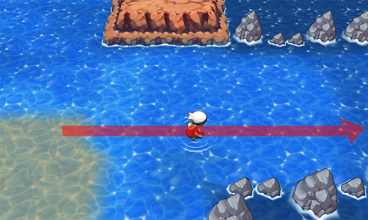 The path to Route 124 from Lilycove City. / Pokémon Omega Ruby and Alpha Sapphire