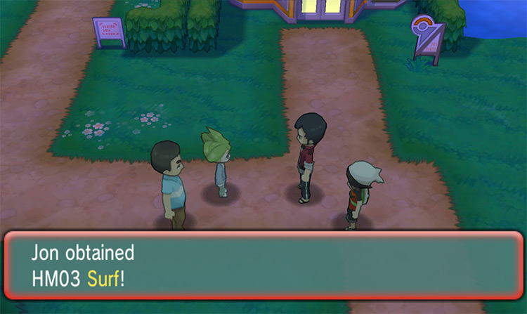 Receiving HM03 Surf from Wally’s father. / Pokémon Omega Ruby and Alpha Sapphire