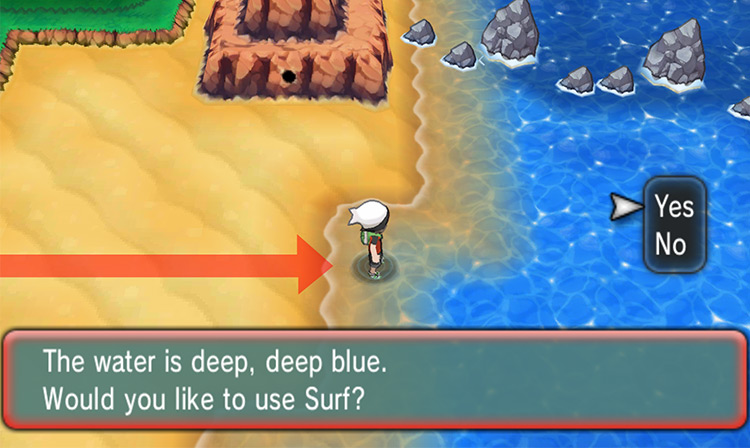 The western shore of Route 118. / Pokémon Omega Ruby and Alpha Sapphire