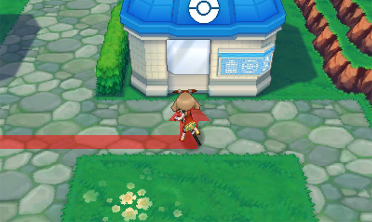 In front of Mossdeep City’s Poké Mart / Pokémon Omega Ruby and Alpha Sapphire