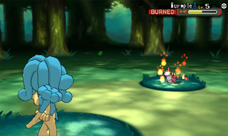 A Pokémon afflicted with Burn / Pokémon Omega Ruby and Alpha Sapphire
