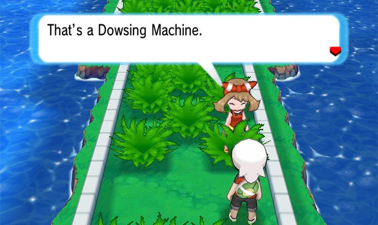 Obtaining the Dowsing Machine from your rival. / Pokémon Omega Ruby and Alpha Sapphire