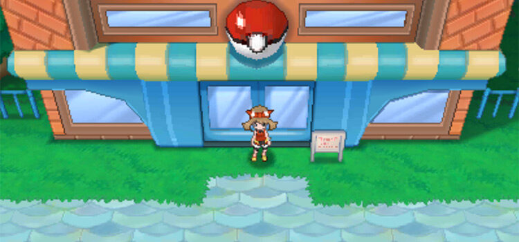 Standing outside the Lilycove Department Store in Omega Ruby
