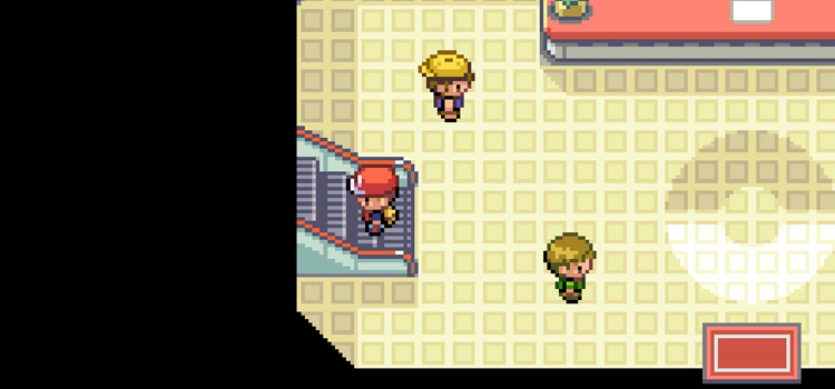 Going up the escalator in the Pokecenter (FireRed)