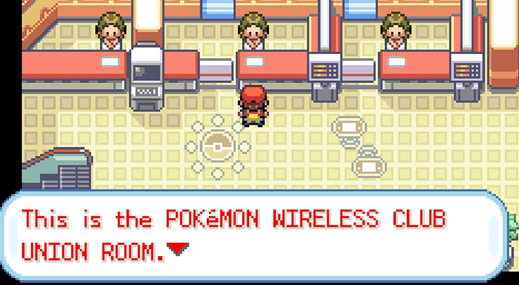Talking to the Wireless Club attendant / Pokémon FRLG