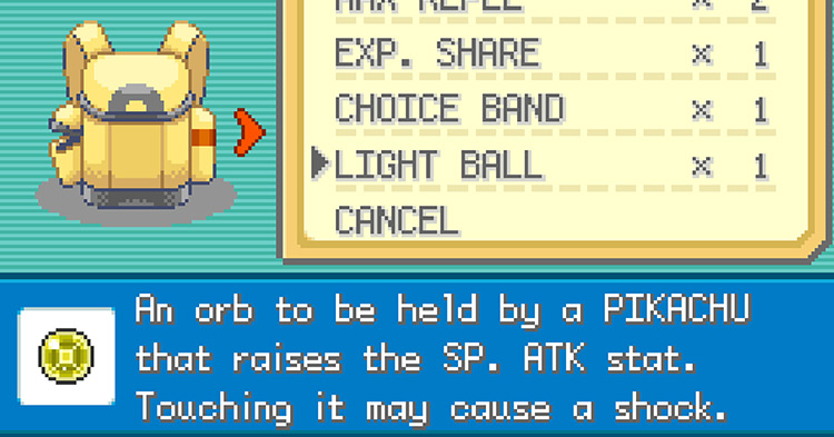 The Light Ball’s description in Pokémon FireRed and LeafGreen / Pokémon FRLG
