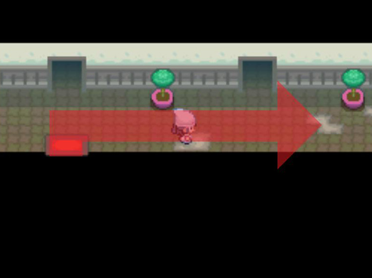Turning right in the long corridor / Pokémon Platinum