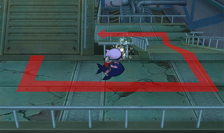 Returning to the underwater basement in Sea Mauville. / Pokémon Omega Ruby and Alpha Sapphire