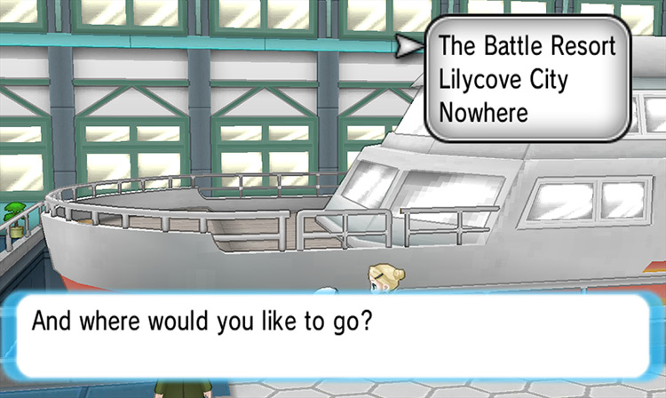 Boarding the S.S. Tidal and sailing to the Battle Resort. / Pokémon Omega Ruby and Alpha Sapphire