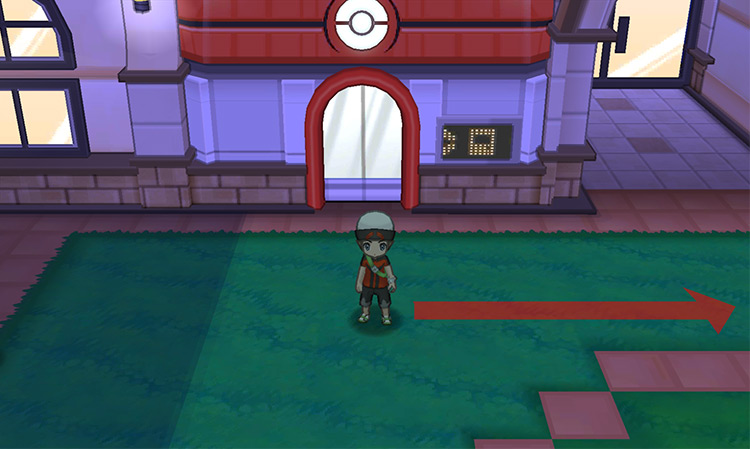 The Pokémon Center in Mauville City. / Pokémon Omega Ruby and Alpha Sapphire