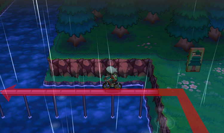 The topmost rail that goes towards the Bird Keeper’s location. / Pokémon Omega Ruby and Alpha Sapphire