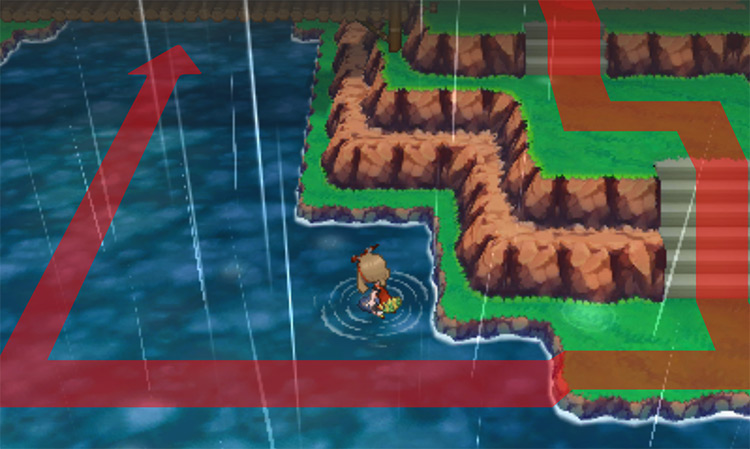 Surfing in Route 119 and going north up the river / Pokémon Omega Ruby and Alpha Sapphire