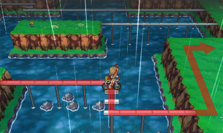 Crossing the bridge with the Acro Bike / Pokémon Omega Ruby and Alpha Sapphire