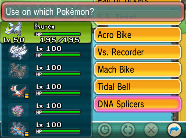 Using the DNA Splicers on Kyurem. / Pokémon Omega Ruby and Alpha Sapphire