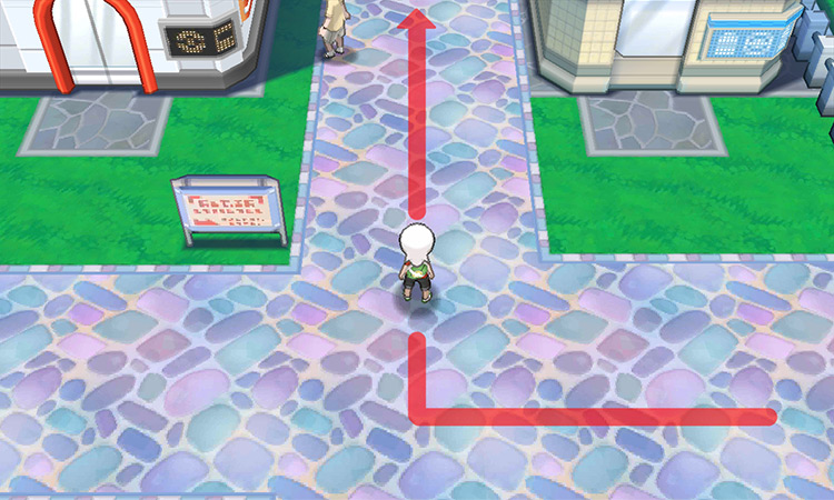 Exiting the Oceanic Museum in Slateport City and heading up the main street. / Pokémon Omega Ruby and Alpha Sapphire